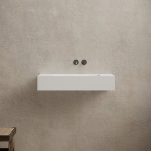 31.5 Inch MonBlari Solid Surface Wall Mount Sink Bathroom Sink TW-G273-FrontView