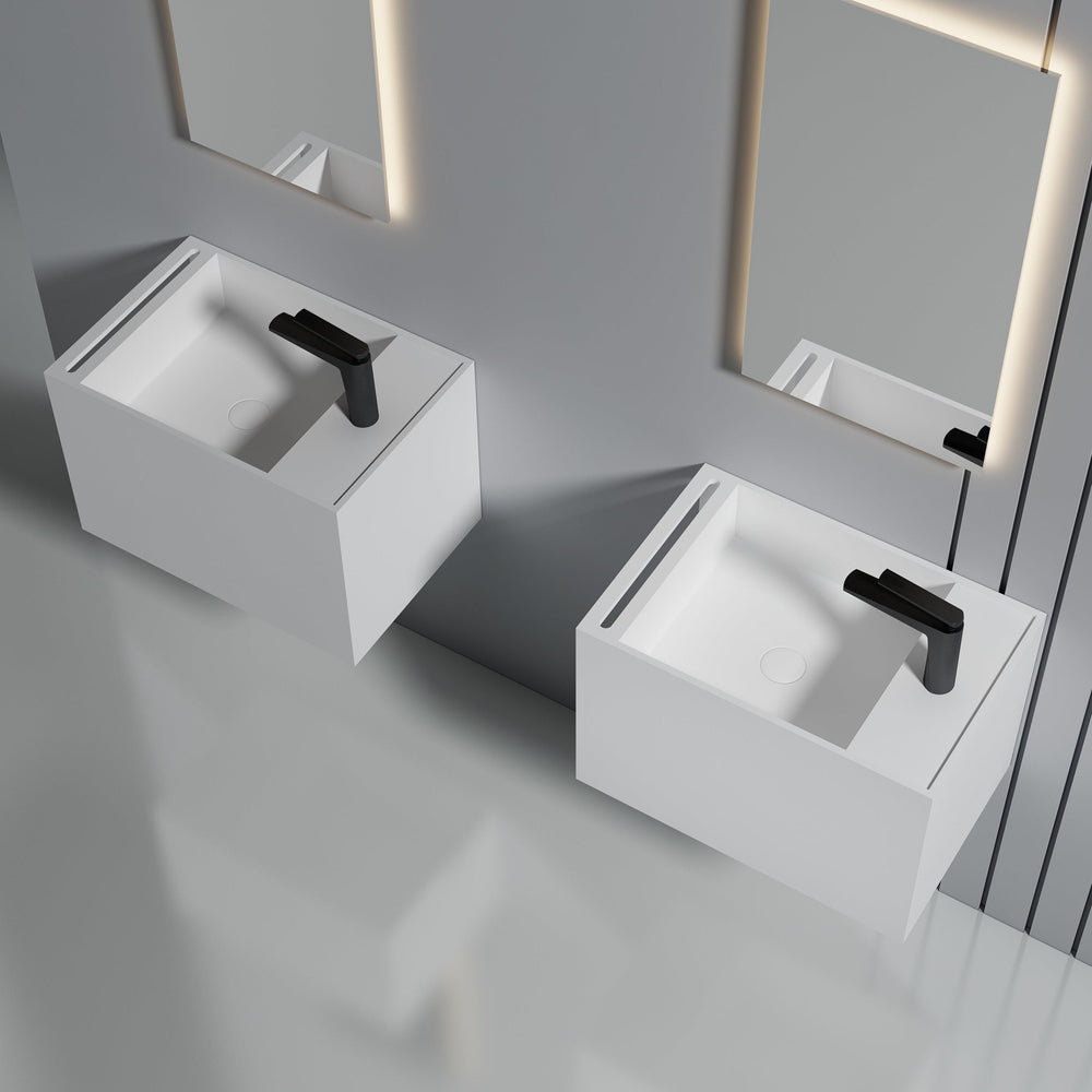 24 Inch MonBlari Solid Surface Vessel Bowl Sink Bathroom Sink-XA-G32-LR-FrongView