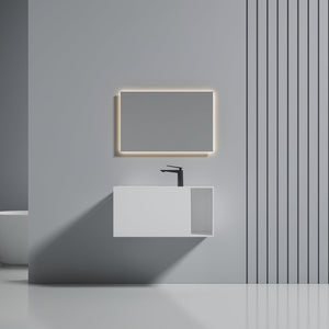31 Inch MonBlari Solid Surface Vessel Bowl Sink Bathroom Sink-XA-G33-L-FrontView
