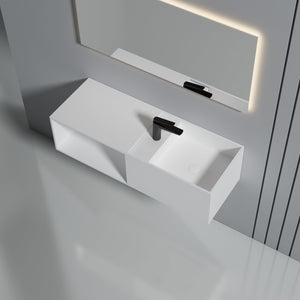 43 Inch MonBlari Solid Surface Vessel Bowl Sink Bathroom Sink-XA-G36-LR-RigthTopView