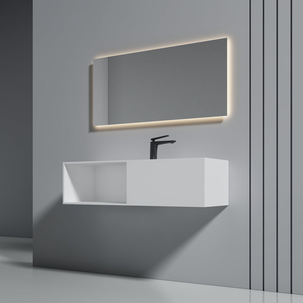 43 Inch MonBlari Solid Surface Vessel Bowl Sink Bathroom Sink-XA-G36-LR-FrontView