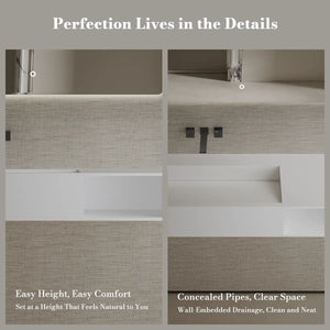 MonBlari XA-G62 SERENE SERIES Solid Surface Wall Mount Sink 870mm - 1200mm