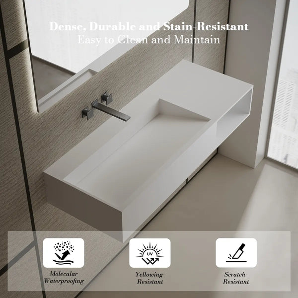 MonBlari XA-G62 SERENE SERIES Solid Surface Wall Mount Sink 870mm - 1200mm