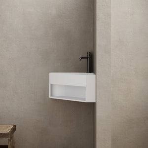 19.7 Inch MonBlari Solid Surface Wall Mount Sink XA-G70-SideView