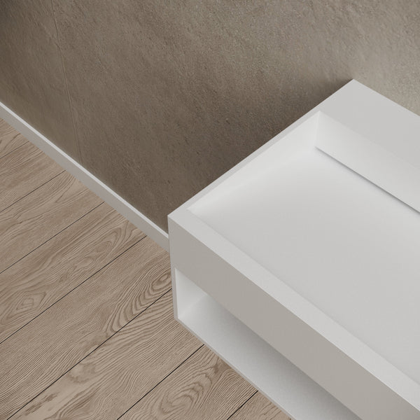 23.6 Inch MonBlari Solid Surface Wall Mount Sink XA-G71-CloseUp