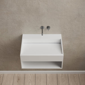 23.6 Inch MonBlari Solid Surface Wall Mount Sink XA-G71-frontTop