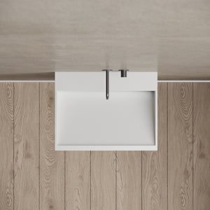 23.6 Inch MonBlari Solid Surface Wall Mount Sink XA-G71-topView