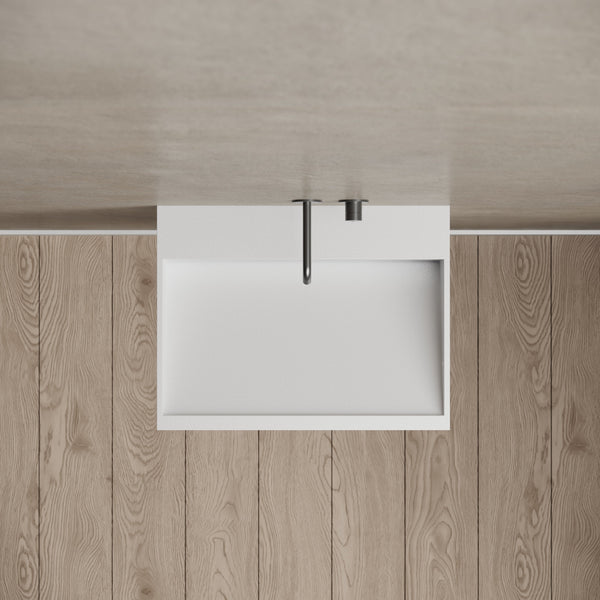 23.6 Inch MonBlari Solid Surface Wall Mount Sink XA-G71-topView