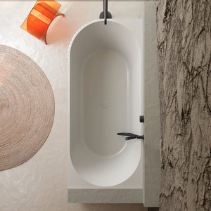 MonBlari Solid Surface Back to Wall Bathtub XR-7003-MW-TopView