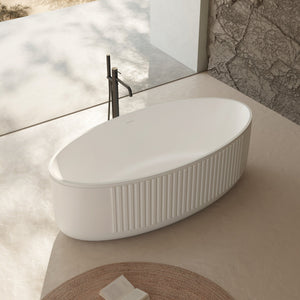 MonBlari Solid Surface Freestanding Bathtub XR-7007-MW-SideTop