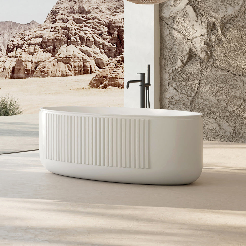MonBlari Solid Surface Freestanding Bathtub XR-7007-MW-FrontView