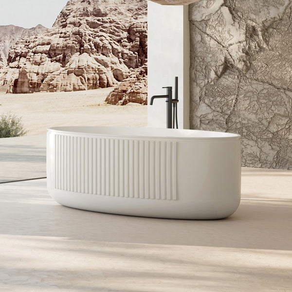 MonBlari Solid Surface Freestanding Bathtub XR-7007-MW-SideView