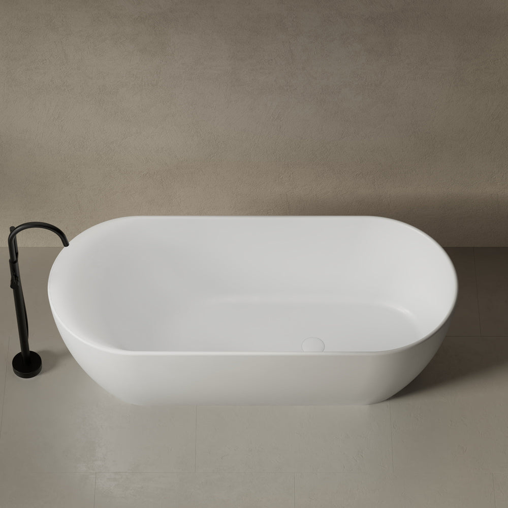 66.9 Inch MonBlari NEBULA Solid Surface Freestanding Bathtub-FrontView