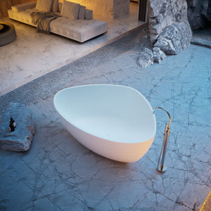 59 Inch MonBlari Solid Surface Freestanding Bathtub XR-7901-MW XR7901MW-SideTop