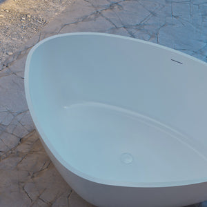 59 Inch MonBlari Solid Surface Freestanding Bathtub XR-7901-MW XR7901MW-TopCloseUp