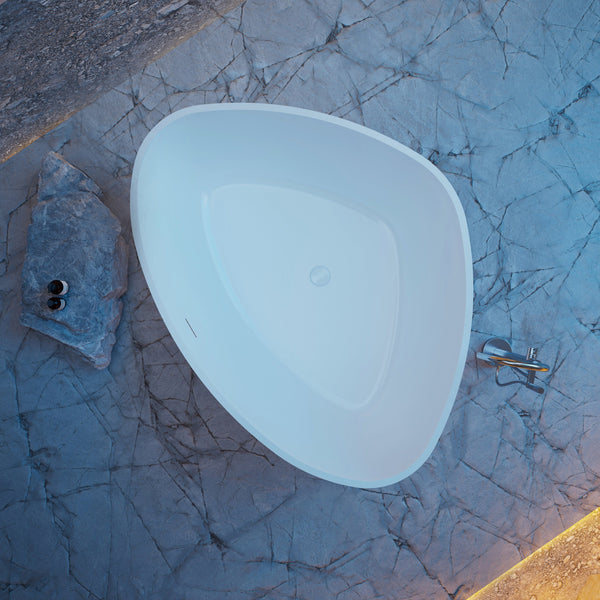 59 Inch MonBlari Solid Surface Freestanding Bathtub XR-7901-MW XR7901MW-TopView