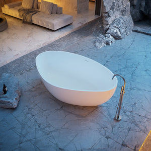 71 Inch MonBlari Solid Surface Freestanding Bathtub XR-7902-MW XR7902MW-SideTop
