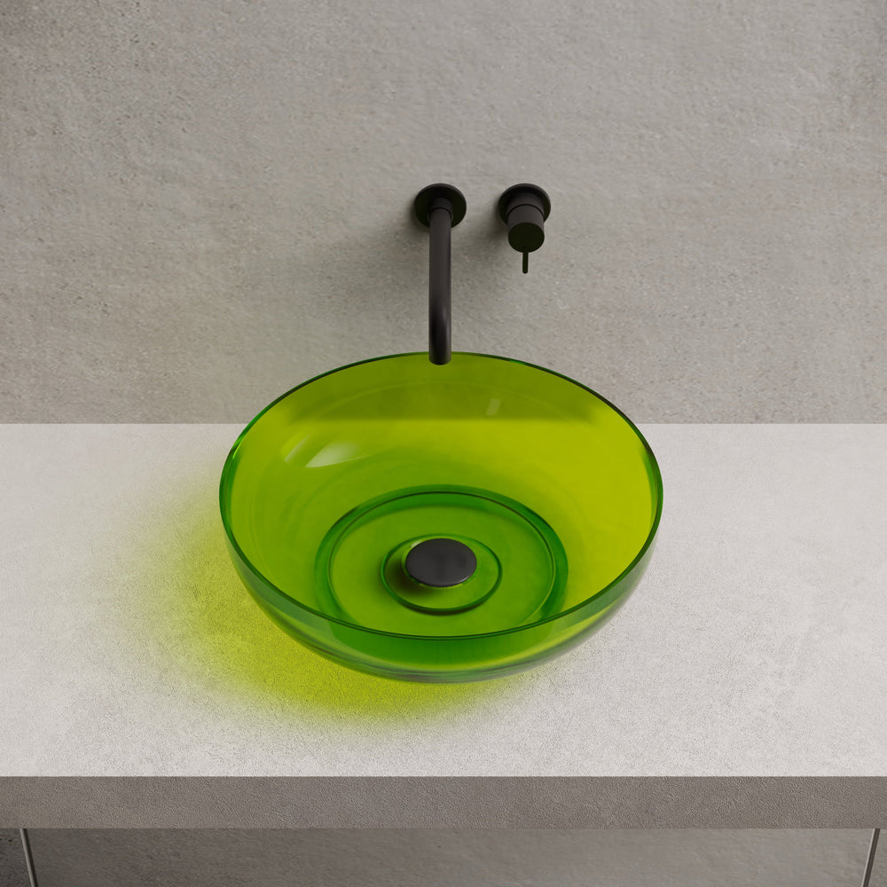 15.7 Inch MonBlari Resin Vessel Bowl Sink Bathroom Sink XR-A002T-CT25-FrontView