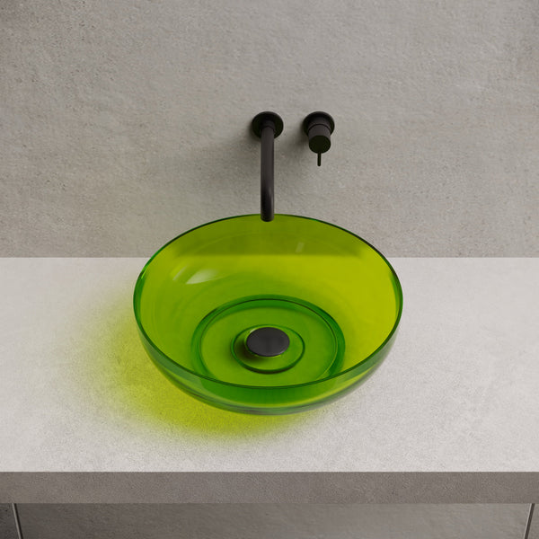 15.7 Inch MonBlari Resin Vessel Bowl Sink Bathroom Sink XR-A002T-CT25-FrontTop