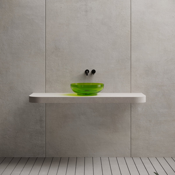 15.7 Inch MonBlari Resin Vessel Bowl Sink Bathroom Sink XR-A002T-CT25-FrontView