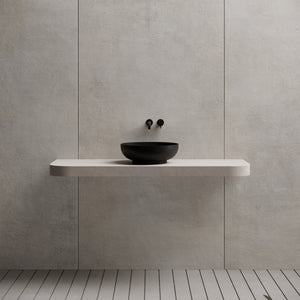 15.7 Inch MonBlari Solid Surface Vessel Bowl Sink Bathroom Sink XR-A002-FrontView