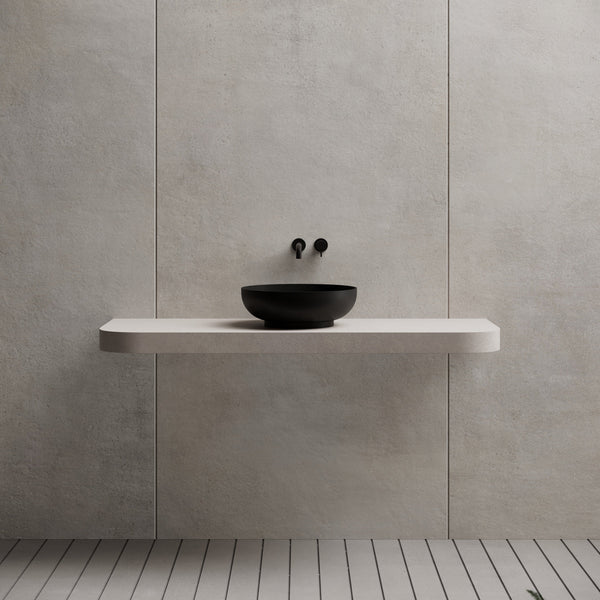15.7 Inch MonBlari Solid Surface Vessel Bowl Sink Bathroom Sink XR-A002-FrontView