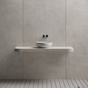 15.7 Inch MonBlari Solid Surface Vessel Bowl Sink Bathroom Sink XR-A002-FrontView
