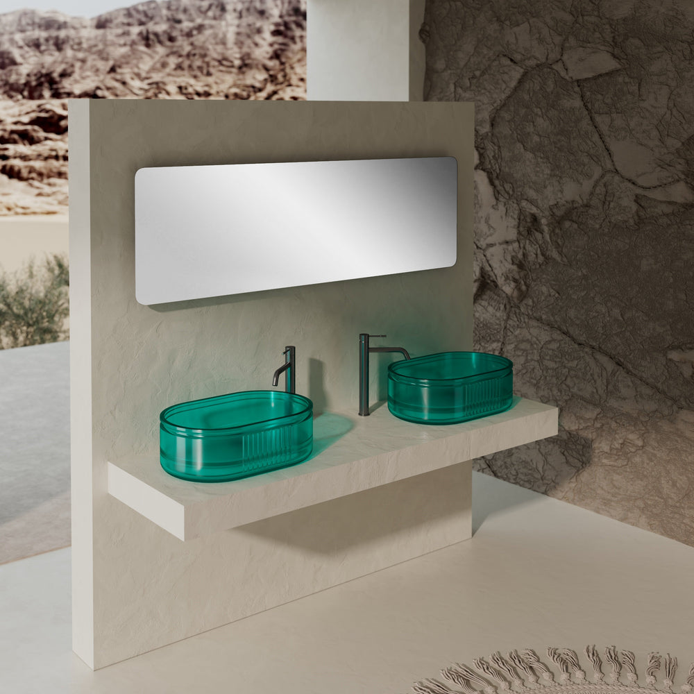 MonBlari Resin Vessel Bowl Sink Bathroom Sink XR-A701T-TG-FrontView