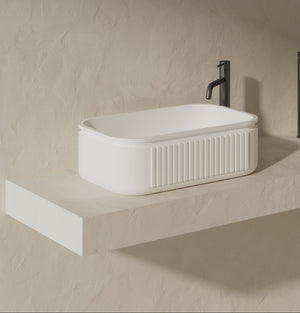 MonBlari Solid Surface Vessel Bowl Sink Bathroom Sink XR-A702-MW-sideView