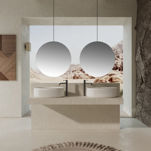 MonBlari Solid Surface Vessel Bowl Sink Bathroom Sink XR-A708-MW-FrontView
