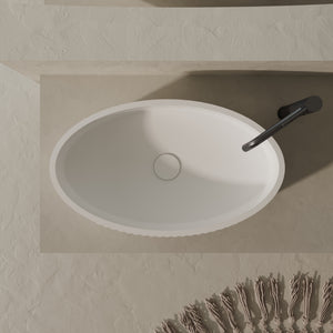 MonBlari Solid Surface Vessel Bowl Sink Bathroom Sink XR-A708-MW-TopView