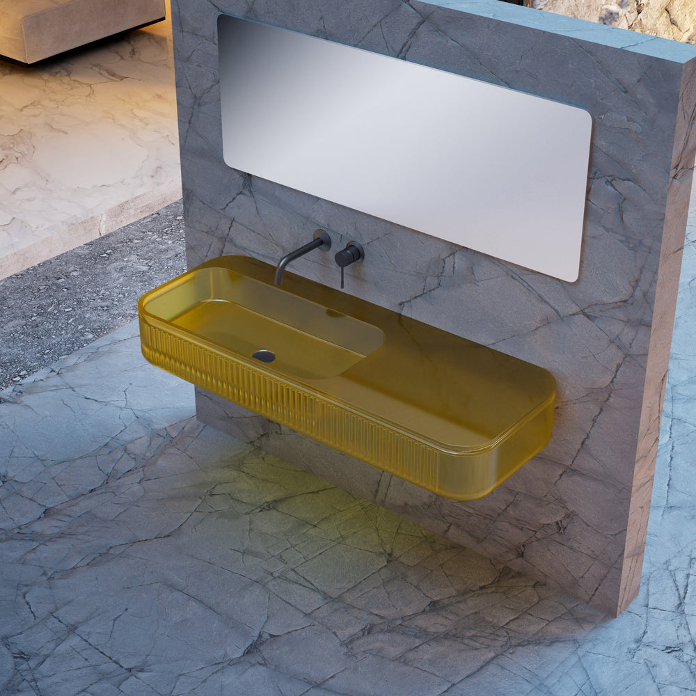39 Inch MonBlari Solid Surface Vessel Bowl Sink Bathroom Sink-XR-G701T-3-FrontView