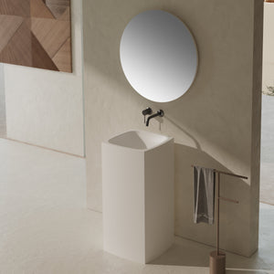 18 Inch MonBlari Solid Surface Vessel Bowl Sink Pedestal Sink XRZ801MW-RightTopView