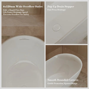 MonBlari XY-1001 White Acrylic Freestanding Bathtub 1500mm - 1700mm