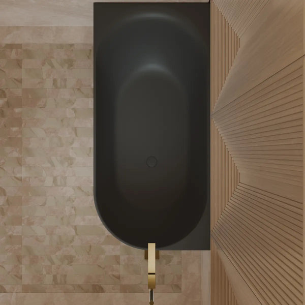MonBlari XY-1003L Black Acrylic Corner Bathtub 1500mm - 1700mm