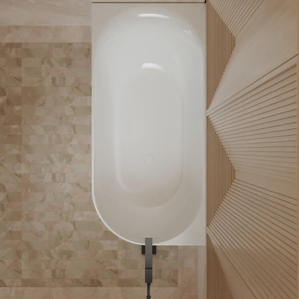 MonBlari XY-1003L White Acrylic Corner Bathtub 1500mm - 1700mm
