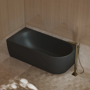 MonBlari XY-1003L Black Acrylic Corner Bathtub 1500mm - 1700mm