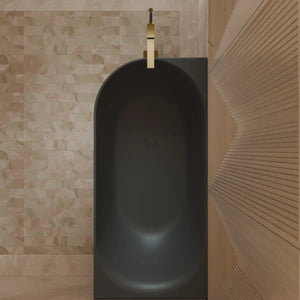 MonBlari XY-1003R Black Acrylic Corner Bathtub 1500mm - 1700mm