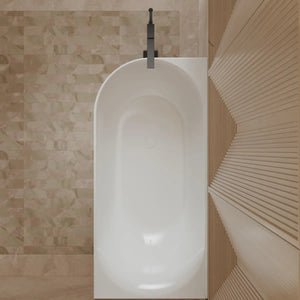 MonBlari XY-1003R White Acrylic Corner Bathtub 1500mm - 1700mm