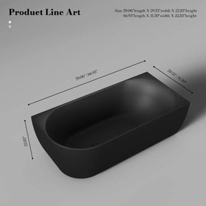 MonBlari XY-1003R Black Acrylic Corner Bathtub 1500mm - 1700mm