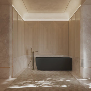 MonBlari XY-1003R Black Acrylic Corner Bathtub 1500mm - 1700mm