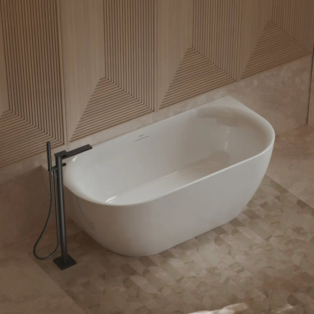MonBlari XY-1006 White Acrylic Back-to-Wall Bathtub 1500mm - 1700mm