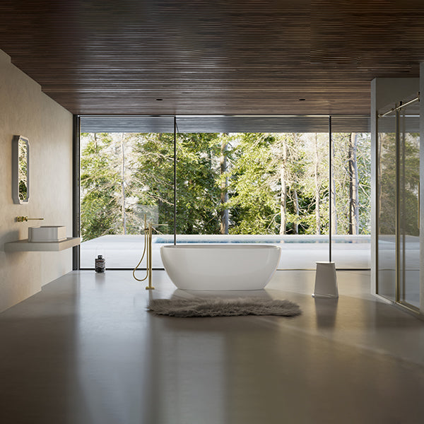 MonBlari XY-1007 White Acrylic Freestanding Bathtub 1500mm - 1700mm