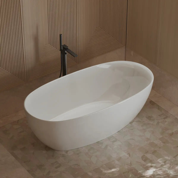 MonBlari XY-1007 White Acrylic Freestanding Bathtub 1500mm - 1700mm