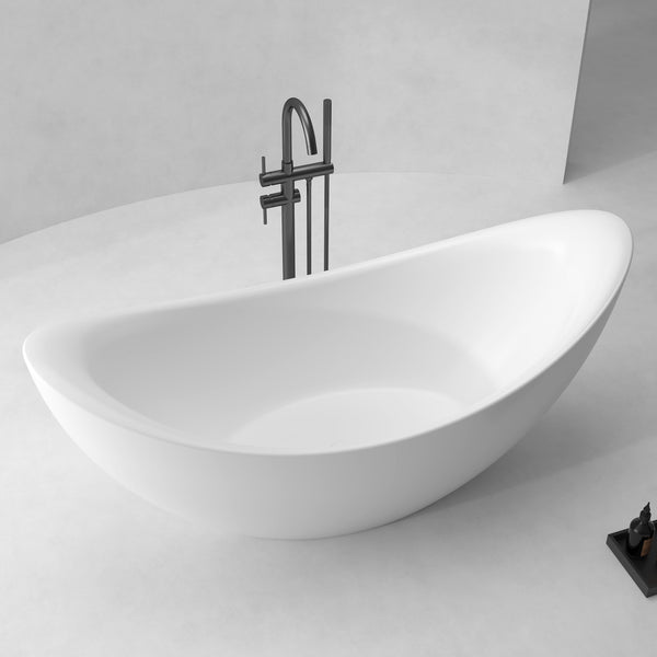 71 Inch MonBlari Acrylic Freestanding BathtubXY1008GW-LeftTopView