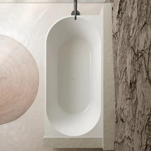 MonBlari XY-2003R White Acrylic Corner Bathtub Fluted 1500mm -1700mm