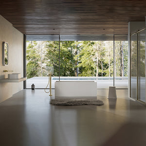 MonBlari XY-2005 White Acrylic Freestanding Bathtub Fluted 1500mm - 1700mm