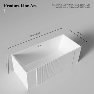 MonBlari XY-2005 White Acrylic Freestanding Bathtub 1500mm - 1700mm