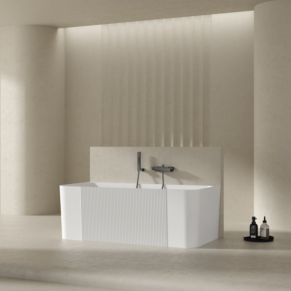 MonBlari Acrylic Back to Wall Bathtub XY-2006-GW-FrontView