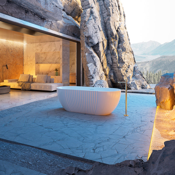 MonBlari Acrylic Freestanding Bathtub XY-5001-GW-SideView